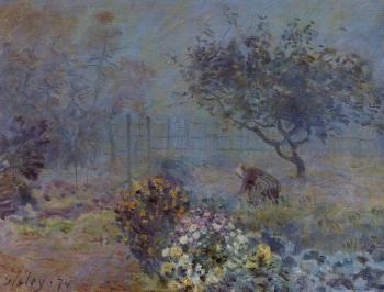 Alfred Sisley : Foggy Morning, Voisins